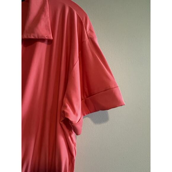 Cabana Life Coral Mini Dress Size XL Drawstring Waist Button Up Resort Vacation - Picture 4 of 12